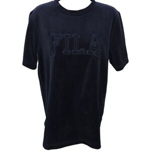 Fila Branded Velvet Short Sleeve Top